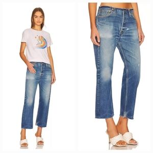 RE/DONE X Ford Levi's Undone Waist Low Slung Jeans in Indigo Size 25 NWT